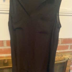 Black button up blouse.